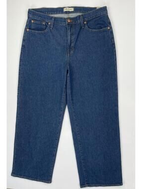NWT Madewell The Perfect Vintage Wide Leg Jeans Womens 32P High Rise Blue Denim